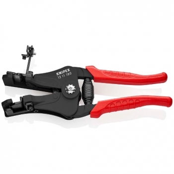KNIPEX  Abisolierzange mit Formmessern mit Kunststoff-Griffhüllen schwarz lackiert 180 mm